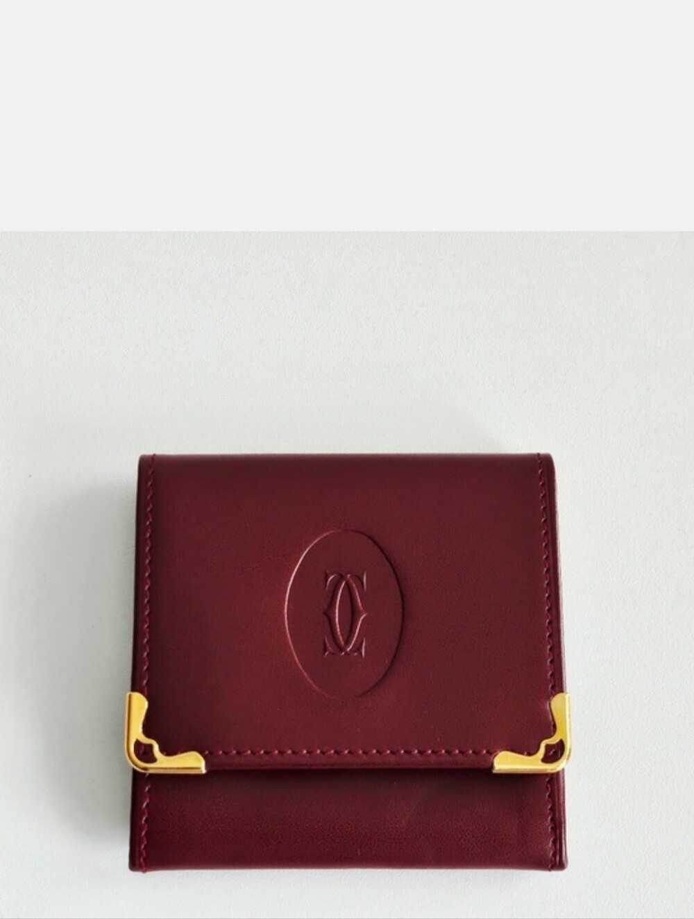 Cartier Bordeaux Leather Coin Purse